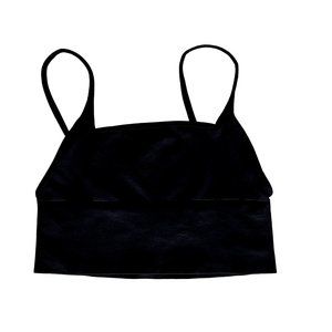 NEW Free People Intimately Andi SquareNeck Crop Seamless Bralette Black Size M/L